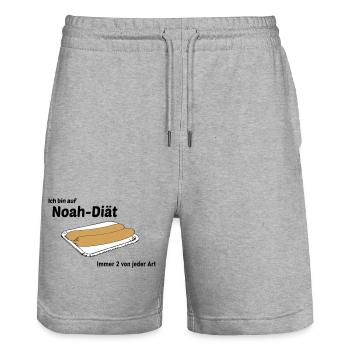Noah Diaet - Stanley/Stella Trainer Unisex Organic Jogging Shorts - heather grey - Front - Nik (191cm) & Marisol (170cm)