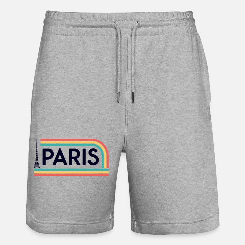 Paris Arc-en-ciel Rétro - Short de jogging bio TRAINER Stanley/Stella unisexe - gris chiné
