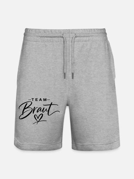 Team Braut - Stanley/Stella Unisex Bio Joggingshorts Trainer - Grau meliert