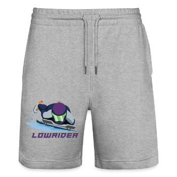 Skeleton Lowrider - Stanley/Stella Unisex Bio Joggingshorts Trainer  - Grau meliert - Vorne - Nik (191cm) & Marisol (170cm)