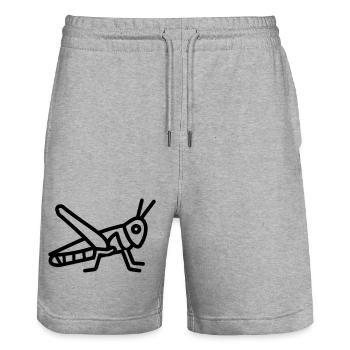 Heuschrecke - Stanley/Stella Unisex Bio Joggingshorts Trainer  - Grau meliert - Vorne - Nik (191cm) & Marisol (170cm)