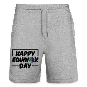 Happy Equinox Day Easter Ostara Blessings - Stanley/Stella Trainer Unisex Organic Jogging Shorts - heather grey - Front - Nik (191cm) & Marisol (170cm)