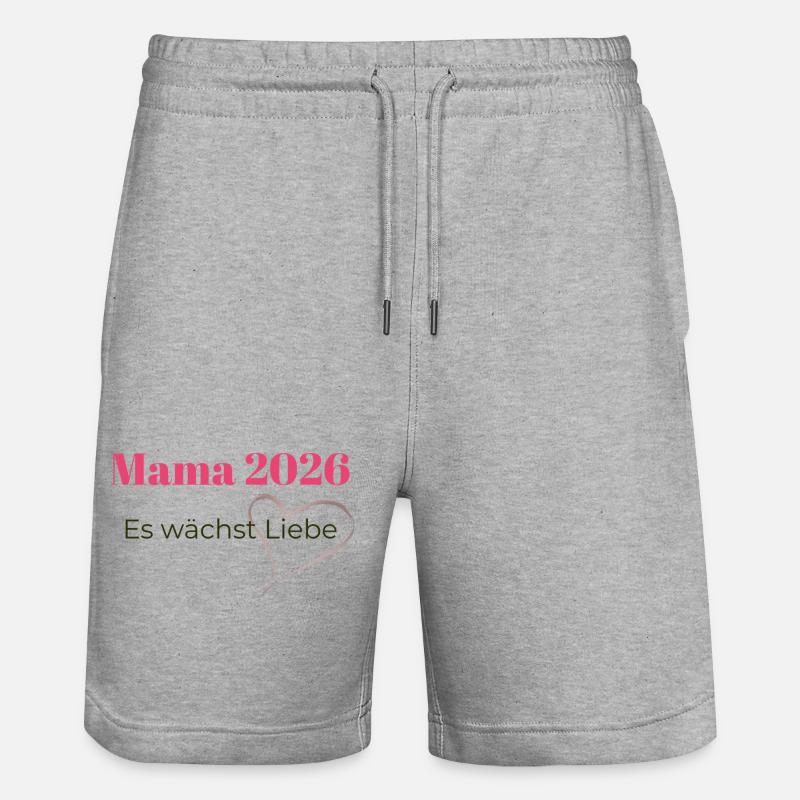 mama_2026 _es_waechst_liebe - Short de jogging bio TRAINER Stanley/Stella unisexe - gris chiné