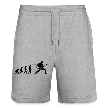 Evolution Gitarrist Shirt Sticker für Rock Fans - Stanley/Stella Unisex Bio Joggingshorts Trainer  - Grau meliert - Vorne - Nik (191cm) & Marisol (170cm)