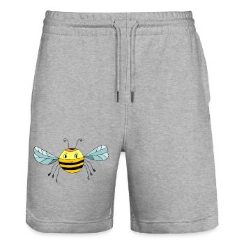 insecte - Short de jogging bio TRAINER Stanley/Stella unisexe - gris chiné - Devant - Nik (191cm) & Marisol (170cm)