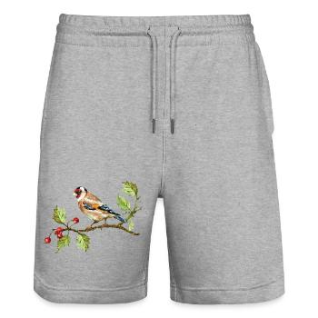 Bunter Vogel - Stanley/Stella Unisex Bio Joggingshorts Trainer  - Grau meliert - Vorne - Nik (191cm) & Marisol (170cm)