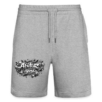 Graffiti 2026 Spray Art - Short de jogging bio TRAINER Stanley/Stella unisexe - gris chiné - Devant - Nik (191cm) & Marisol (170cm)