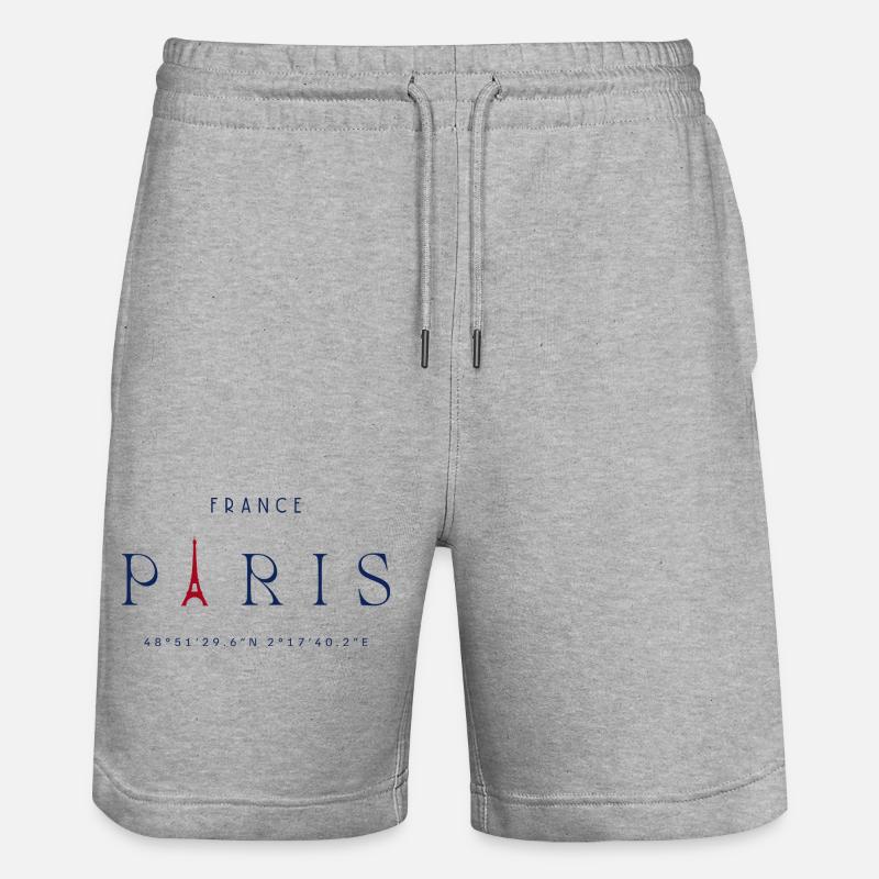 Paris Bleu Tour Eiffel Rouge - Short de jogging bio TRAINER Stanley/Stella unisexe - gris chiné