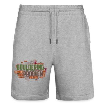 Boulder Word Cloud - Stanley/Stella Unisex Bio Joggingshorts Trainer  - Grau meliert - Vorne - Nik (191cm) & Marisol (170cm)
