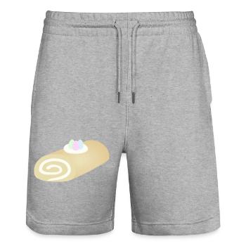 Easter Pastel Swirl Roll - Stanley/Stella Trainer Unisex Organic Jogging Shorts - heather grey - Front - Nik (191cm) & Marisol (170cm)