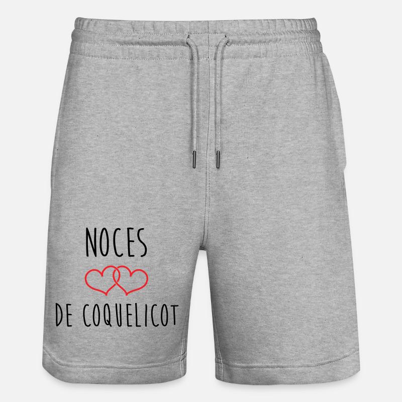 Mohnhochzeit 8 Jahre Ehe - Stanley/Stella Unisex Bio Joggingshorts Trainer  - Grau meliert