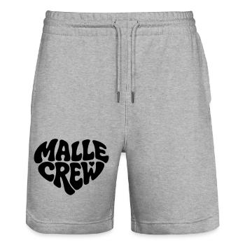 Malle Crew - Stanley/Stella Trainer Unisex Organic Jogging Shorts - heather grey - Front - Nik (191cm) & Marisol (170cm)