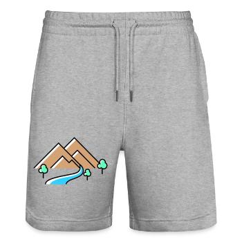 Monts de Berge - Short de jogging bio TRAINER Stanley/Stella unisexe - gris chiné - Devant - Nik (191cm) & Marisol (170cm)