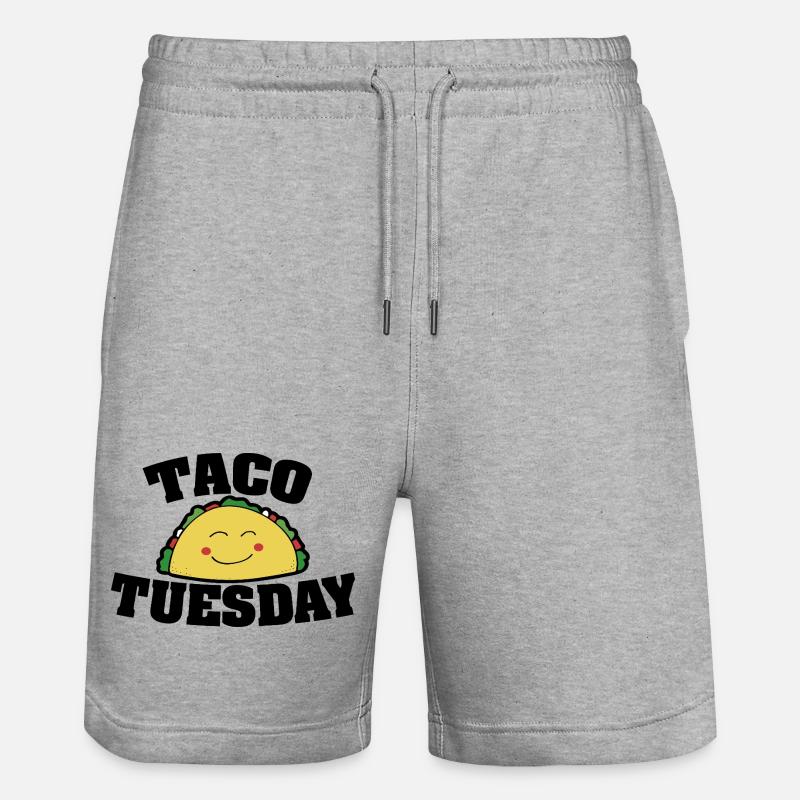 Illustration joyeuse du sourire de taco - Short de jogging bio TRAINER Stanley/Stella unisexe - gris chiné