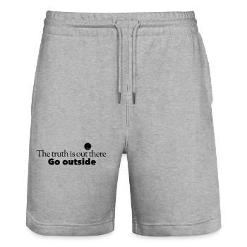 Go outside - Stanley/Stella Trainer Unisex Organic Jogging Shorts - heather grey - Front - Nik (191cm) & Marisol (170cm)