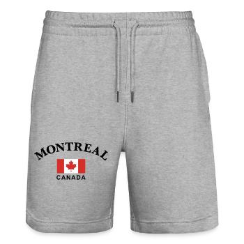 Montreal, Kanada - Stanley/Stella Unisex Bio Joggingshorts Trainer  - Grau meliert - Vorne - Nik (191cm) & Marisol (170cm)