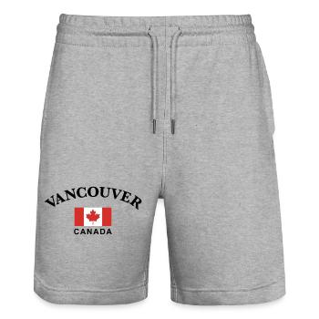 Vancouver, Canada - Stanley/Stella Trainer Unisex Organic Jogging Shorts - heather grey - Front - Nik (191cm) & Marisol (170cm)