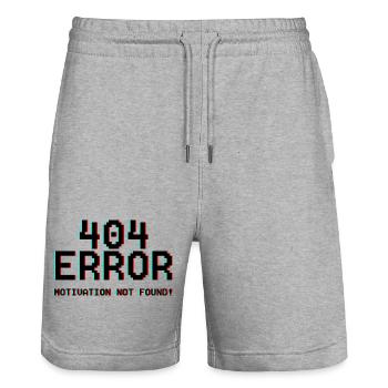 Not Found Glitch Neon 404 - Stanley/Stella Unisex Bio Joggingshorts Trainer  - Grau meliert - Vorne - Nik (191cm) & Marisol (170cm)