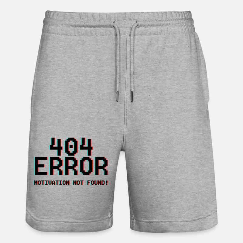 Not Found Glitch Neon 404 - Stanley/Stella Unisex Bio Joggingshorts Trainer  - Grau meliert