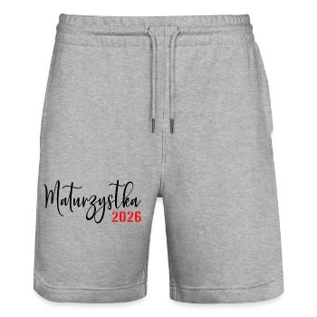 High School Graduate 2026 - Stanley/Stella Trainer Unisex Organic Jogging Shorts - heather grey - Front - Nik (191cm) & Marisol (170cm)