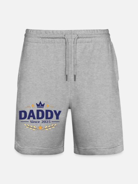 Daddy Since 2025 – Proud Dad Design - Stanley/Stella Trainer Unisex Organic Jogging Shorts - heather grey