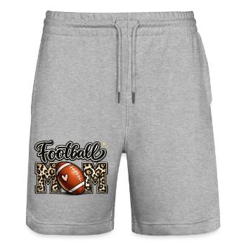 Football Mama Leopard Spieltag-Mama-Shirt - Stanley/Stella Unisex Bio Joggingshorts Trainer  - Grau meliert - Vorne - Nik (191cm) & Marisol (170cm)