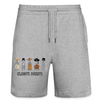 Célébrez la diversité – Drôle de design humoristique de bar - Short de jogging bio TRAINER Stanley/Stella unisexe - gris chiné - Devant - Nik (191cm) & Marisol (170cm)