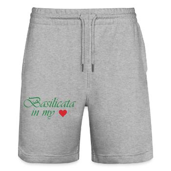 Basilicata in my heart - Stanley/Stella Trainer Unisex Organic Jogging Shorts - heather grey - Front - Nik (191cm) & Marisol (170cm)