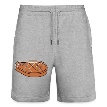 Sushi icon - Stanley/Stella Unisex Bio Joggingshorts Trainer  - Grau meliert - Vorne - Nik (191cm) & Marisol (170cm)
