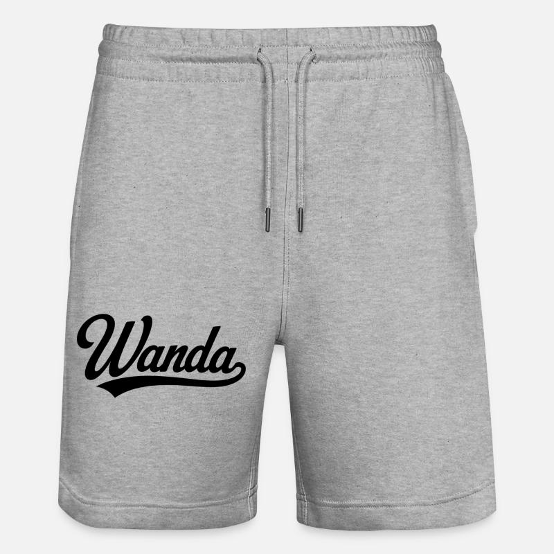 Nom Wanda, premier nom famille - Short de jogging bio TRAINER Stanley/Stella unisexe - gris chiné