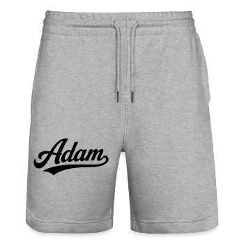 Adam name first last family - Stanley/Stella Trainer Unisex Organic Jogging Shorts - heather grey - Front - Nik (191cm) & Marisol (170cm)