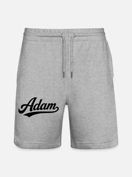Adam name first last family - Stanley/Stella Trainer Unisex Organic Jogging Shorts - heather grey