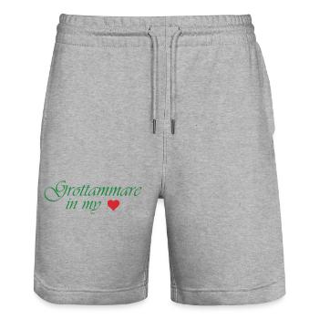 Grottammare dans mon cœur - Short de jogging bio TRAINER Stanley/Stella unisexe - gris chiné - Devant - Nik (191cm) & Marisol (170cm)