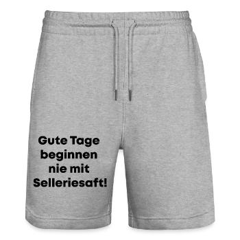 Neues von den Problämzonen - Stanley/Stella Unisex Bio Joggingshorts Trainer  - Grau meliert - Vorne - Nik (191cm) & Marisol (170cm)