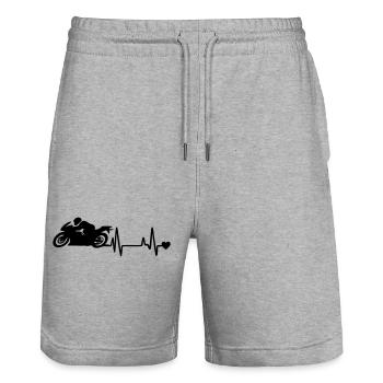 Motorrad - Stanley/Stella Unisex Bio Joggingshorts Trainer  - Grau meliert - Vorne - Nik (191cm) & Marisol (170cm)