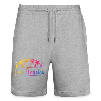 Palmiers de Los Angeles - Short de jogging bio TRAINER Stanley/Stella unisexe - gris chiné - Devant - Nik (191cm) & Marisol (170cm)