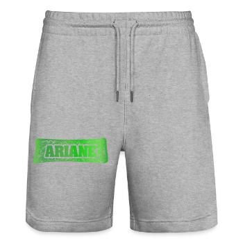 Gift for Ariane - Stanley/Stella Trainer Unisex Organic Jogging Shorts - heather grey - Front - Nik (191cm) & Marisol (170cm)