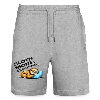 Sloth Mode Sleeping - Stanley/Stella Trainer Unisex Organic Jogging Shorts - heather grey - Front - Nik (191cm) & Marisol (170cm)
