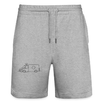 Krankenwagen - Stanley/Stella Unisex Bio Joggingshorts Trainer  - Grau meliert - Vorne - Nik (191cm) & Marisol (170cm)