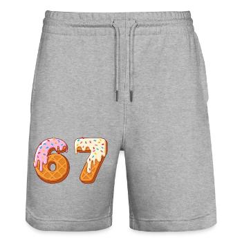 67 - Siebenundsechzig Nummer 67 Waffle Ic-e Cream Six - Stanley/Stella Unisex Bio Joggingshorts Trainer  - Grau meliert - Vorne - Nik (191cm) & Marisol (170cm)