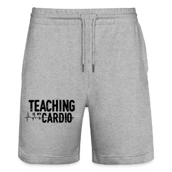 Bitte Design hochladen - Stanley/Stella Unisex Bio Joggingshorts Trainer  - Grau meliert - Vorne - Nik (191cm) & Marisol (170cm)