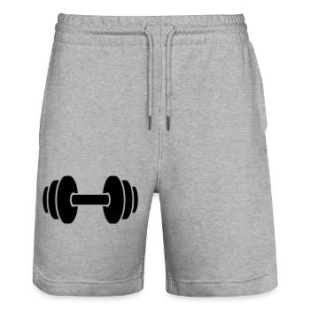 Haltérophilie - Short de jogging bio TRAINER Stanley/Stella unisexe - gris chiné - Devant - Nik (191cm) & Marisol (170cm)