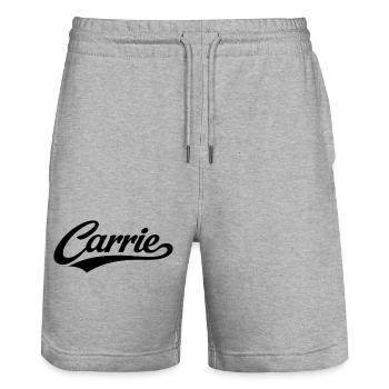 Carrie name first last family gifts  - Stanley/Stella Trainer Unisex Organic Jogging Shorts - heather grey - Front - Nik (191cm) & Marisol (170cm)
