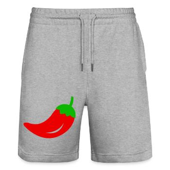 Piment - Short de jogging bio TRAINER Stanley/Stella unisexe - gris chiné - Devant - Nik (191cm) & Marisol (170cm)