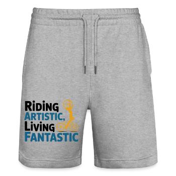 Künstlerischer Radsport - Stanley/Stella Unisex Bio Joggingshorts Trainer  - Grau meliert - Vorne - Nik (191cm) & Marisol (170cm)