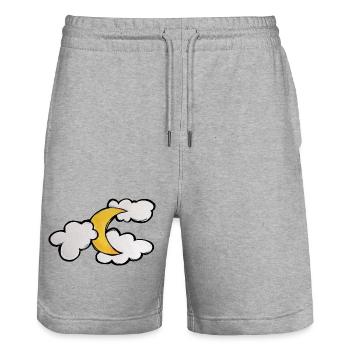 Mondbeschienene Wolken-Skizze - Stanley/Stella Unisex Bio Joggingshorts Trainer  - Grau meliert - Vorne - Nik (191cm) & Marisol (170cm)