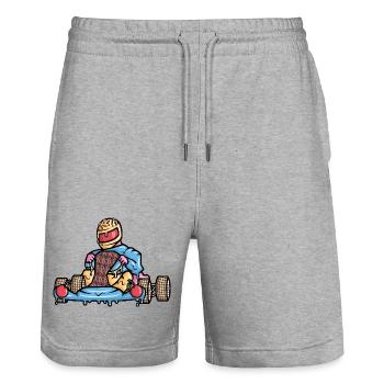 Kart Rennen Eiscreme Go Karts Motorsport Go-Kart - Stanley/Stella Unisex Bio Joggingshorts Trainer  - Grau meliert - Vorne - Nik (191cm) & Marisol (170cm)