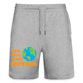 Respect Your Mother Earth Retro Eco Nature Graphic - Short de jogging bio TRAINER Stanley/Stella unisexe - gris chiné - Devant - Nik (191cm) & Marisol (170cm)