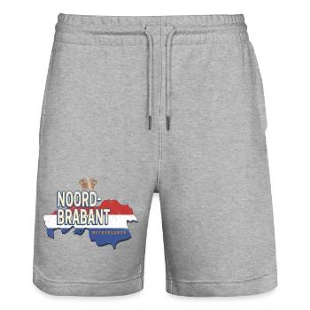 North Brabant Netherlands Retro Holland Souvenir - Stanley/Stella Trainer Unisex Organic Jogging Shorts - heather grey - Front - Nik (191cm) & Marisol (170cm)