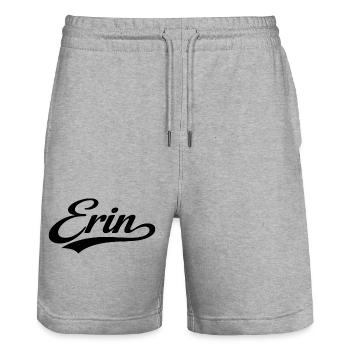 Erin name first last family gifts  - Stanley/Stella Trainer Unisex Organic Jogging Shorts - heather grey - Front - Nik (191cm) & Marisol (170cm)